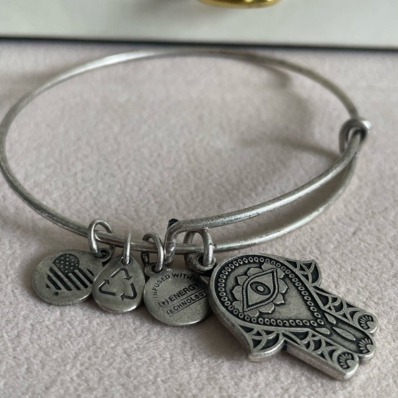 Alex and Ani Hand of Fatima Charm Bangle Bracelet - Picture 3 of 3